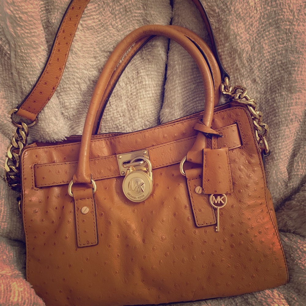 Michael Kors Hamilton satchel - brown ostrich